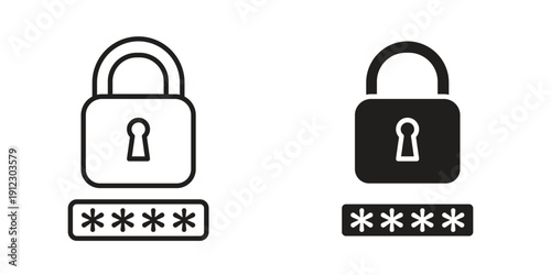 Password icon. Linear icon collection. Editable stroke. Vector illustrations