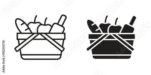 Picnic icon. Linear icon collection. Editable stroke. Vector illustrations
