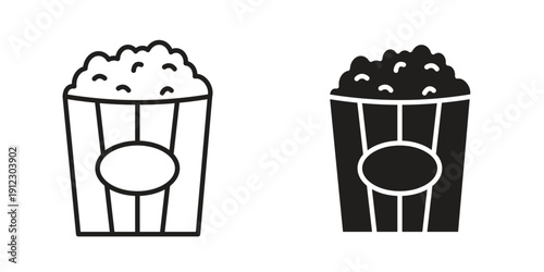 Popcorn icon. Linear icon collection. Editable stroke. Vector illustrations