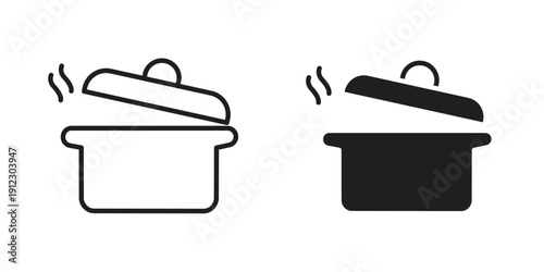 Pot icon. Linear icon collection. Editable stroke. Vector illustrations
