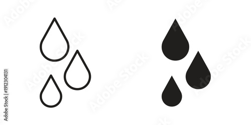 Raindrops icon. Linear icon collection. Editable stroke. Vector illustrations
