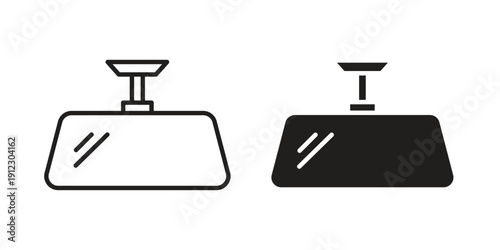 Rear mirror icon. Linear icon collection. Editable stroke. Vector illustrations
