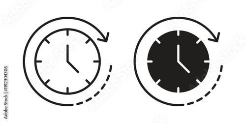 Rewind time icon. Linear icon collection. Editable stroke. Vector illustrations