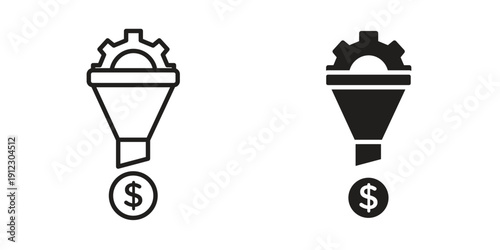 Sales funnel icon. Linear icon collection. Editable stroke. Vector illustrations