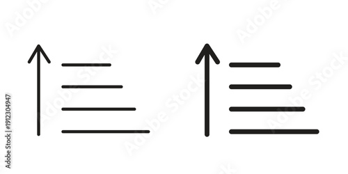 Sort amount up icon. Linear icon collection. Editable stroke. Vector illustrations