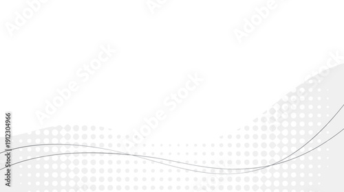 Modern White Corporate Wave Background with Halftone Dots and Copy Space 1