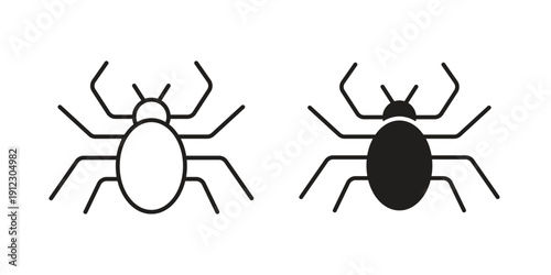 Spider icon. Linear icon collection. Editable stroke. Vector illustrations