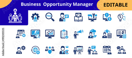 Business Management Opportunity Manager Professional Icon Pack