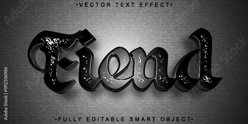  Fiend Dark Horror Creature Typography Vector Fully Editable Smart Object Text Effect