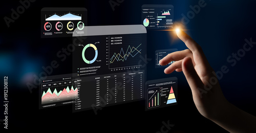 Bilde på lerret A financial and marketing KPI dashboard for business analytics and strategy