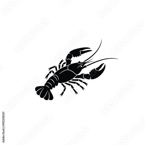 Black lobster icon vector