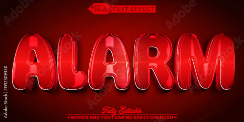  Alarm Alert Warning Emergency Security Vector Fully Editable Smart Object Text Effect