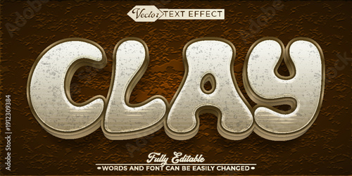 Clay Pottery Ceramic Craft Sculpture Vector Fully Editable Smart Object Text Effect