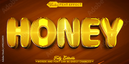  Honey Sweet Natural Bee Nectar Vector Fully Editable Smart Object Text Effect