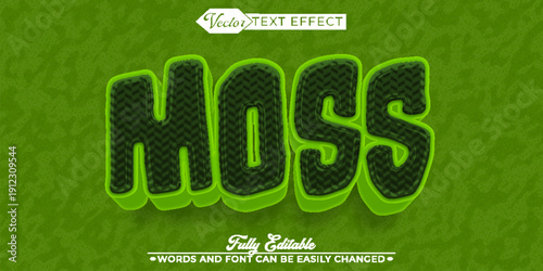  Moss Green Nature Forest Plant Vector Fully Editable Smart Object Text Effect