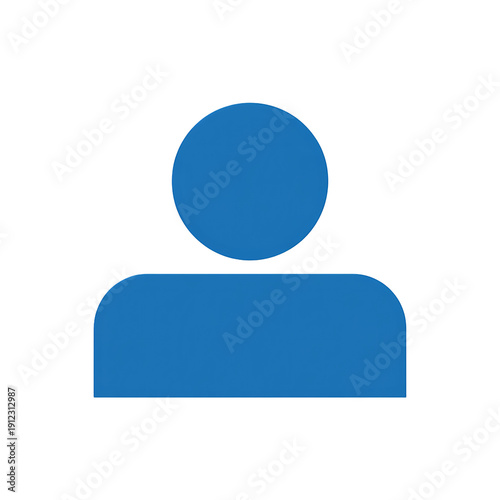 Free Download A simple blue icon of a person with a round head and rectangular body isolated on transparent background - GFXLoad
