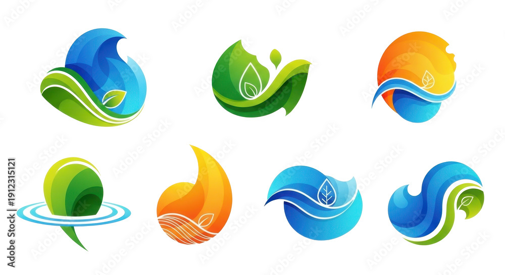 Fototapeta premium Nature Element Logos Set