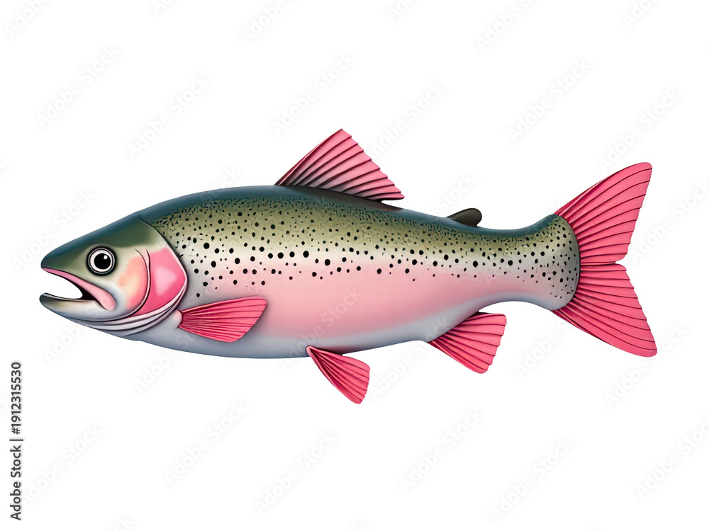 Fototapeta premium A fish stands upright on a white surface, offering a unique perspective