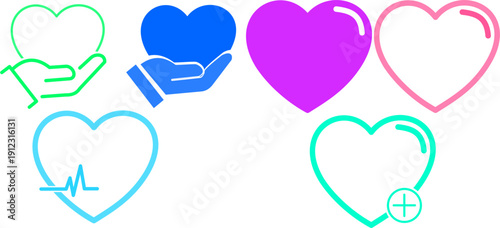 A flat design icon of a heart with a plus sign inside a circle, indicating addition or enhancement.