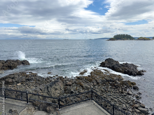 Fence along the rugged coast of Vancouver Island