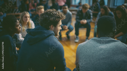 Engaging Teacher Inspiring Students: Circle Discussion in a Bright, Modern Classroom