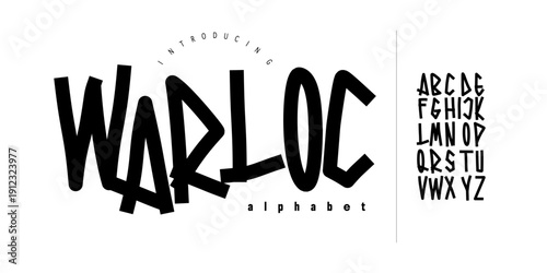 Warloc Font is a Hand-drawn graffiti display font with irregular strokes, edgy shapes, and raw marker style perfect for urban designs.
