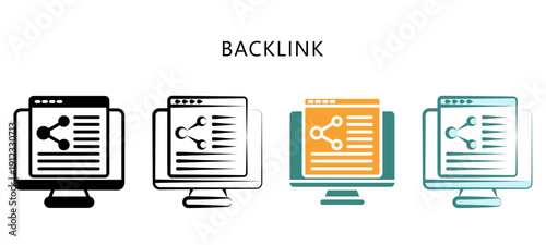 Backlink Multi Style Icon. Mini Illustration For Modern Concept, Ui, Ux Web And App Development. Related To Seo And Online Marketing.