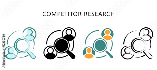 Competitor Research Multi Style Icon. Mini Illustration For Modern Concept, Ui, Ux Web And App Development. Related To Seo And Online Marketing.