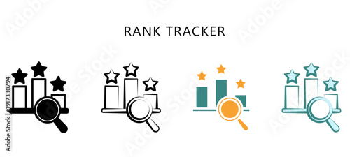 Rank Tracker Multi Style Icon. Mini Illustration For Modern Concept, Ui, Ux Web And App Development. Related To Seo And Online Marketing.