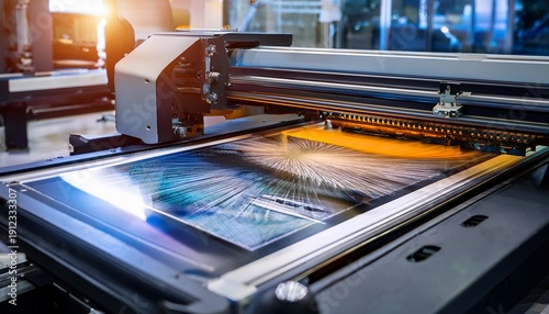 closeup of advanced digital printing process combining speed and quality highlighting innovative techniques for sustainable and highresolution output