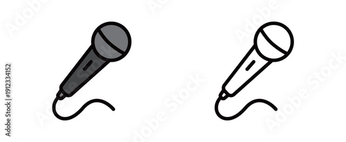 フラットデザイン | 音声入力デバイス・マイクのシンボルマーク | 音楽イベントや放送関連のグラフィック