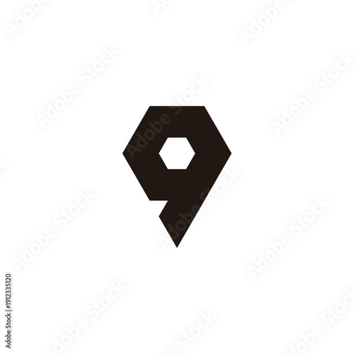 Diamond number 9 geometric symbol simple logo vector