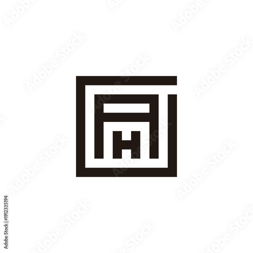 Letter G, A and H square geometric symbol simple logo vector