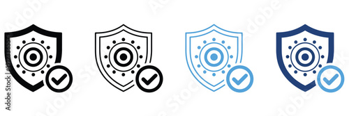 Lymphocyte Guard icon sheet multiple style collection, immune system symbols, white blood cell illustrations, healthcare and medical concept icons, editable vector