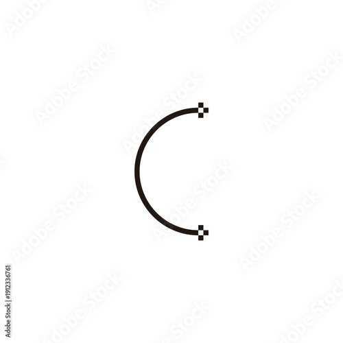 Letter C plus, line geometric symbol simple logo vector