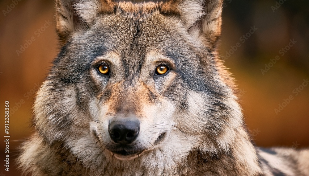 Fototapeta premium grey wolf canis lupus close up