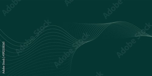 Wave lines abtsract green background. Vector illustration