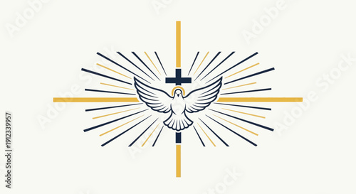 A divine dove of peace, symbolizing the holy spirit and divine intervention, radiating light