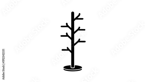 Vector illustration of coat rack silhouette icon vector graphic design illustration on a transparent background