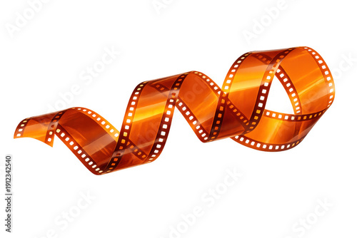 Film strip spiraling abstractly, representing cinema and analog media