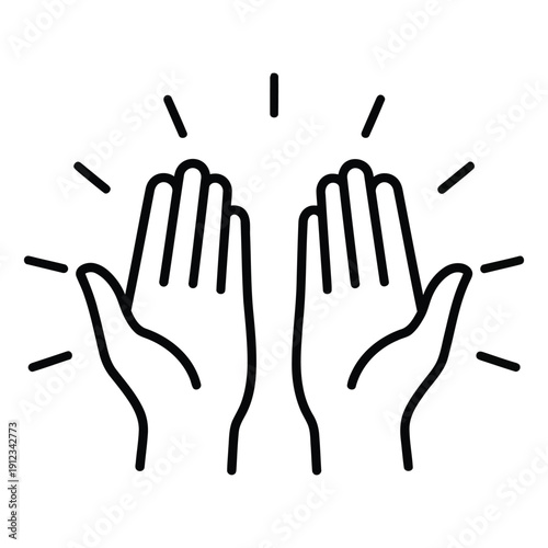 Helping Hands Support Line Icon