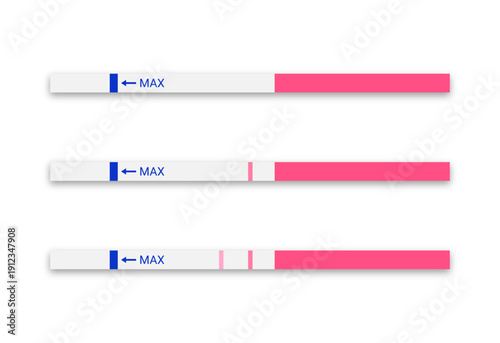 Pregnancy Tests Set. Positive and Negative Result. Examination test pregnant woman.