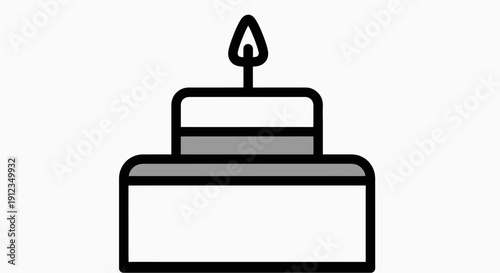 Simple Black Candle on Rectangular Holder.