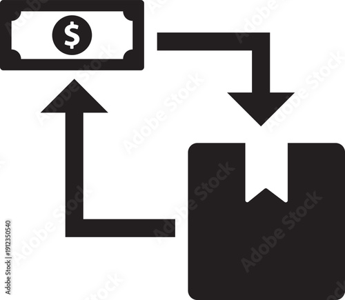 Money Transfer and Delivery Box Icon