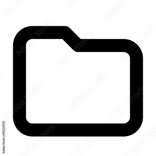 folder silhouette icon illustration for UI elements, app interface, and digital file management design