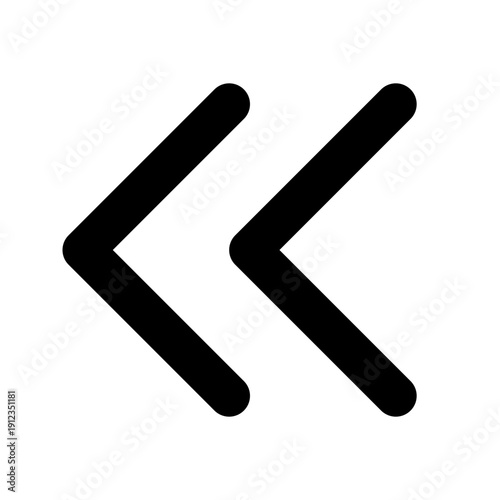 skip previous silhouette icon illustration for UI elements, media player controls, and app interface design