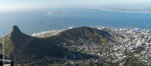 Bild auf Leinwand Lion's head mountain in Cape Town South Africa as seen from from Table Top Mount