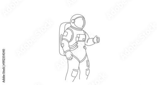 Astronaut in Space Suit with Backpack.