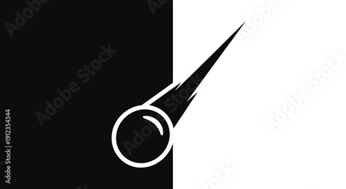Black and White Needle Icon Illustration.