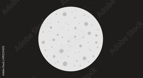 White Circle with Gray Spots Illustration.